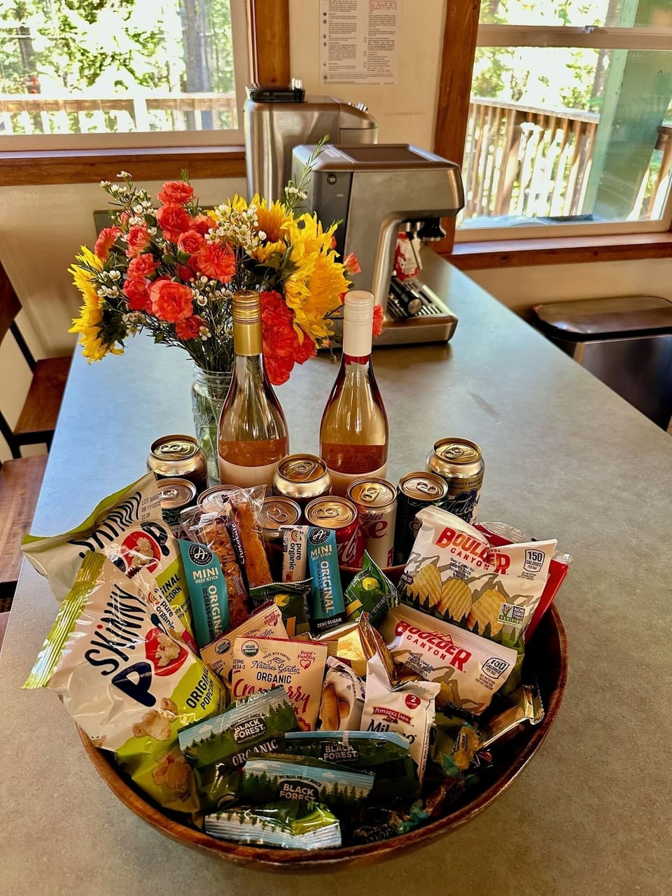 Welcome! Snacks and drinks for you.