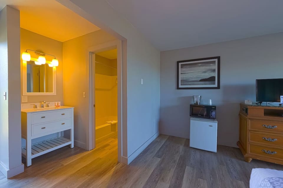 Freshen up with bright vanity lighting and easy-get-ready space.