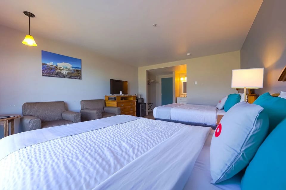 Relax together in a bright room with comfortable seating.