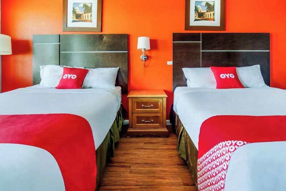 Unwind in a bright double-bed room with bold style.