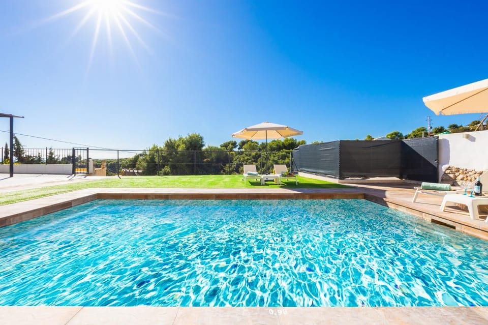 Private pool and terrace with sea views