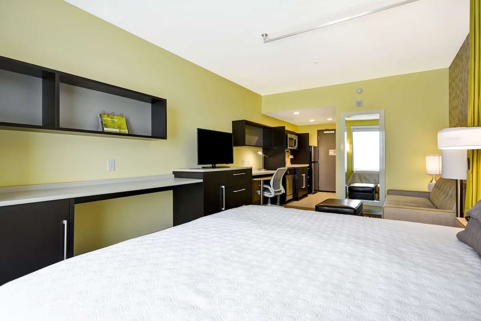 Recharge in comfort with seating and soft, warm lighting.