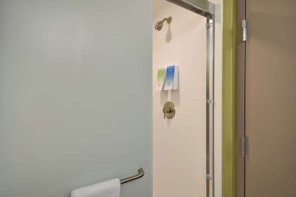 Refresh fast with a clean, modern walk-in shower.
