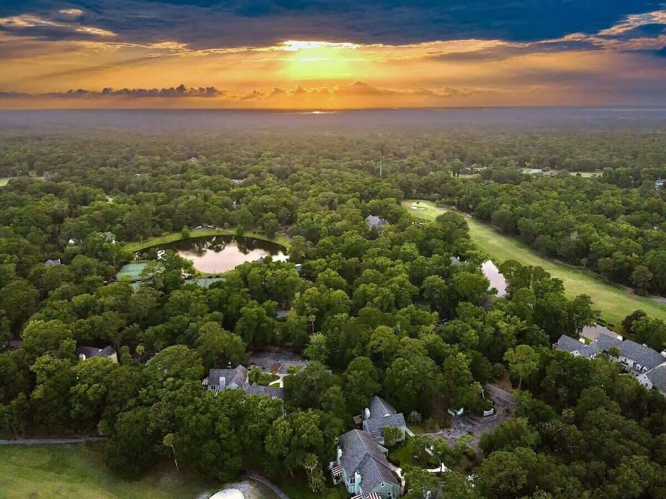 Aerial View over Villas