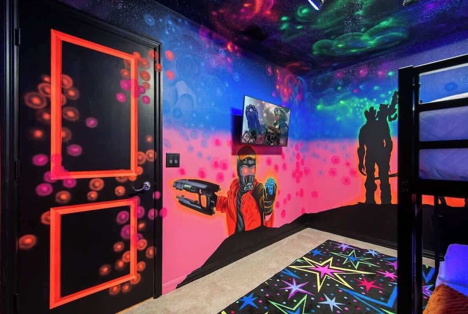 More than a bedroom, this is a cosmic experience. Sleep under glowing stars, share stories beneath vibrant murals, and enjoy a magical space designed for kids, families, and adventurous souls alike.