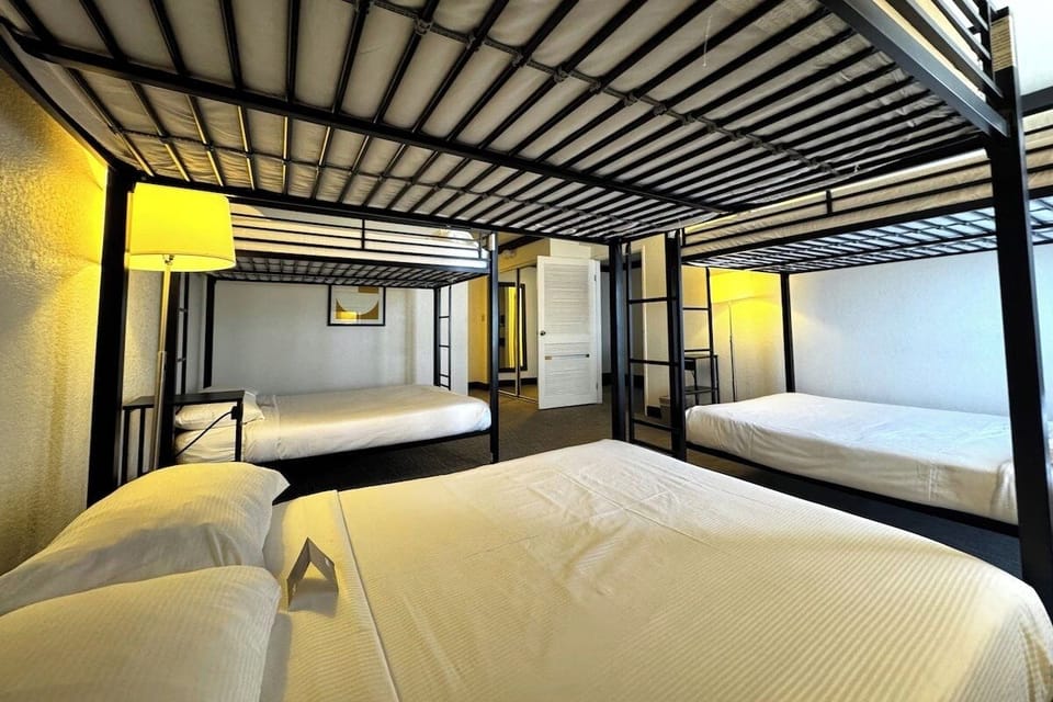 Feel at ease with private sleeping zones in a shared room.