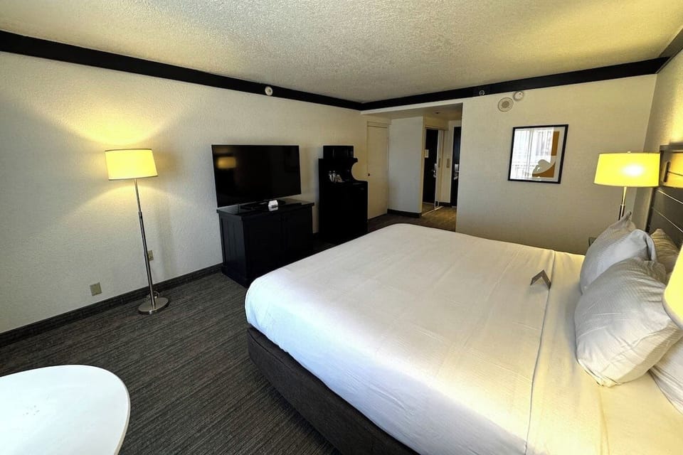 Unwind after adventures with roomy comfort and a big TV.