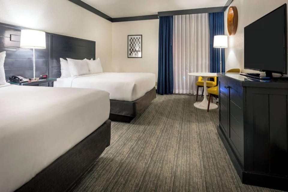 Stretch out with two plush beds and space to relax.