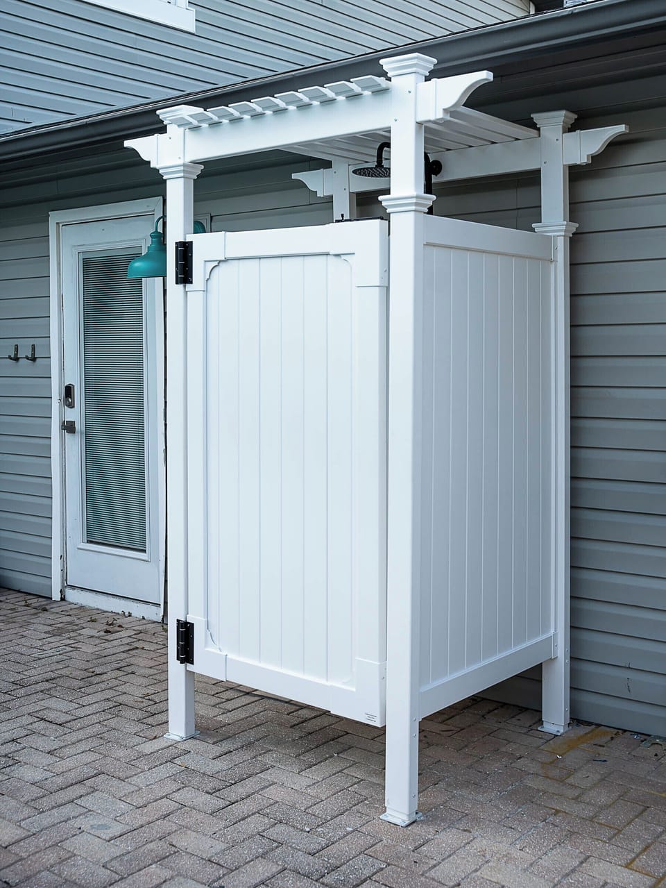 private outdoor hot/cold shower get the sand off