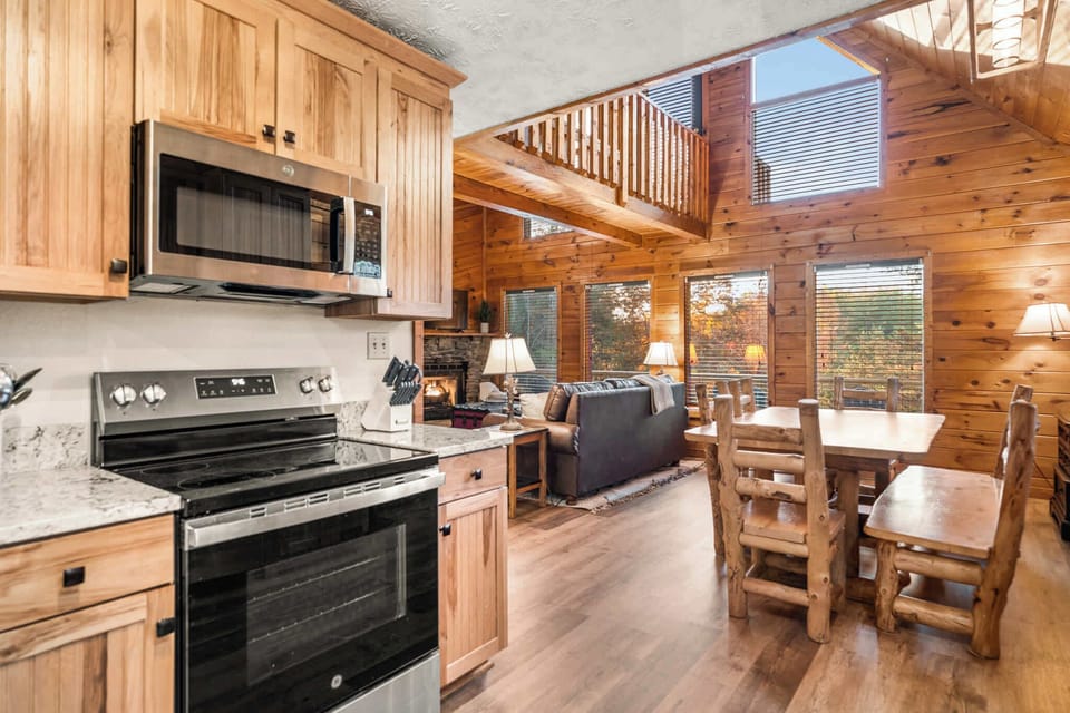 Kitchen Area with View of Dining/Living Room 