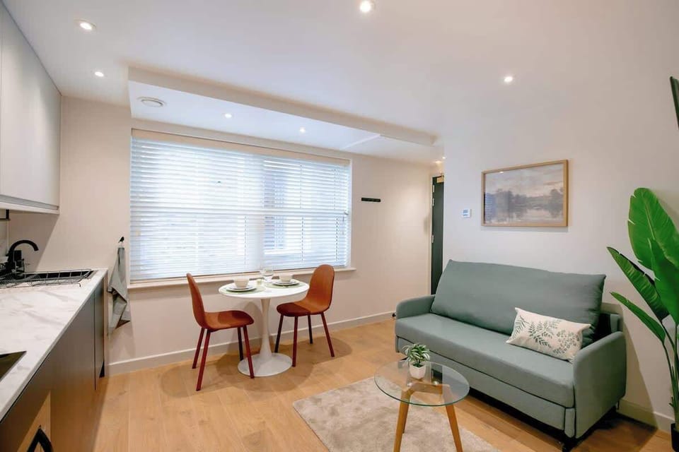 Living area and kitchen