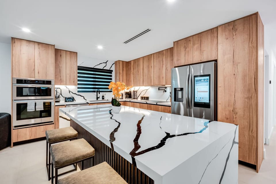 Modern kitchen with island seating