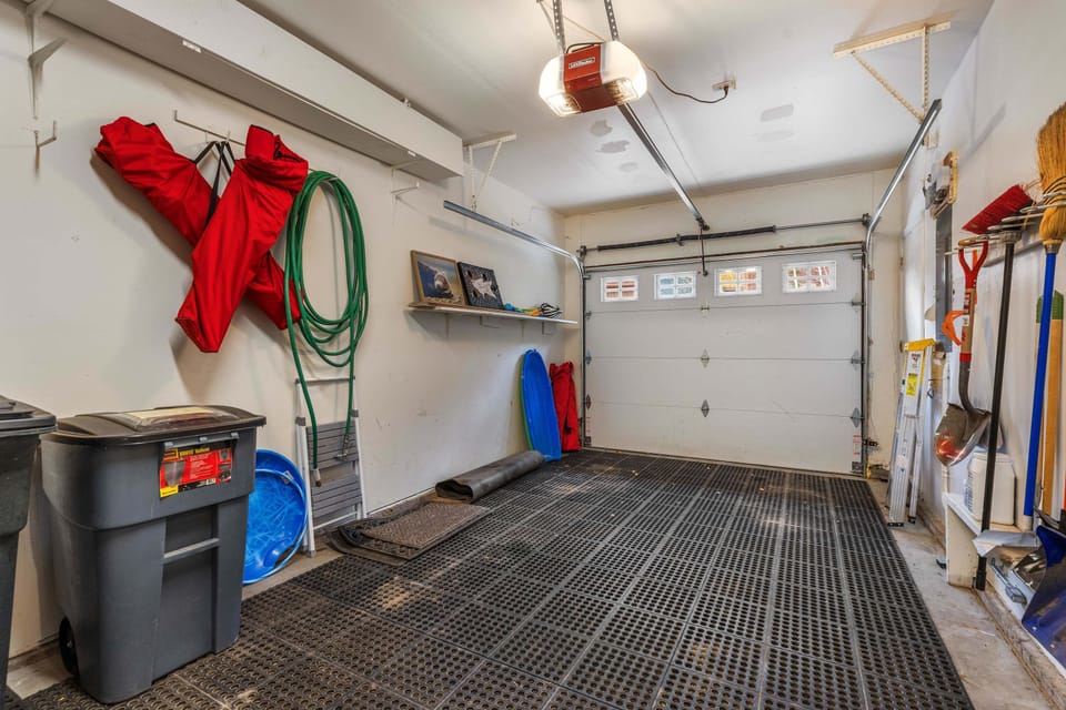 Free private garage parking for 1 car.