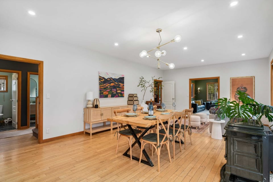 Spacious kitchen and dining area with modern design