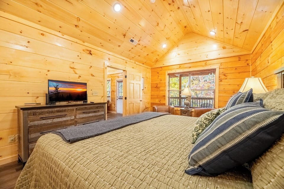 One of Enchanted Pines' comfy bedrooms