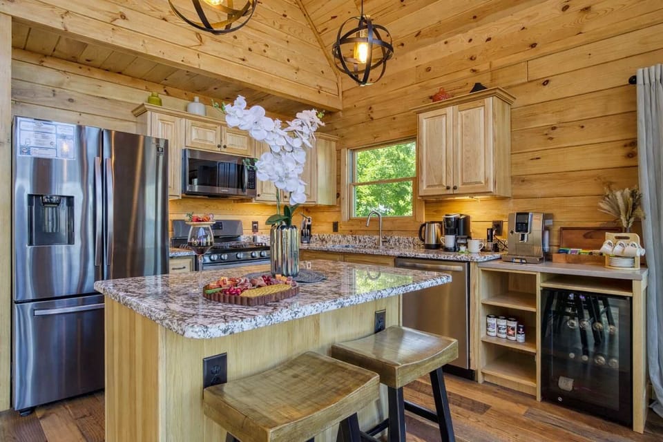 Coffee and beverage bar featuring complimentary drinks, tea, and essentials—start your mornings or wind down evenings with ease and comfort.