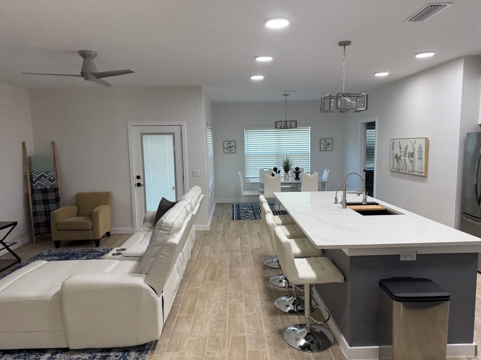Open concept Kitchen, Dining, and living room