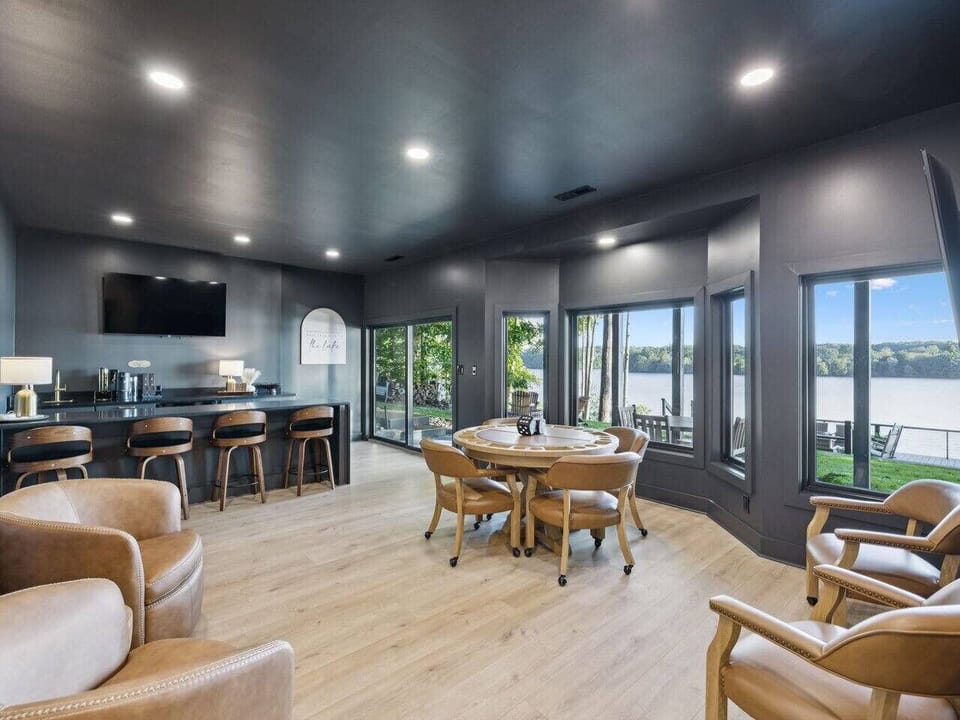 Hangout with your family in friends in the downstairs speakeasy with card/poker table, 2 TVs and wonderful views.