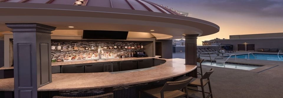 Top floor bar with views of the strip
