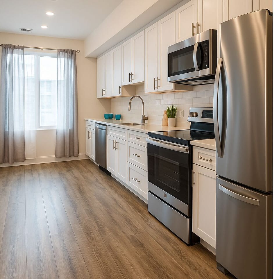 Fully equipped kitchen with all essentials for home-cooked meals.