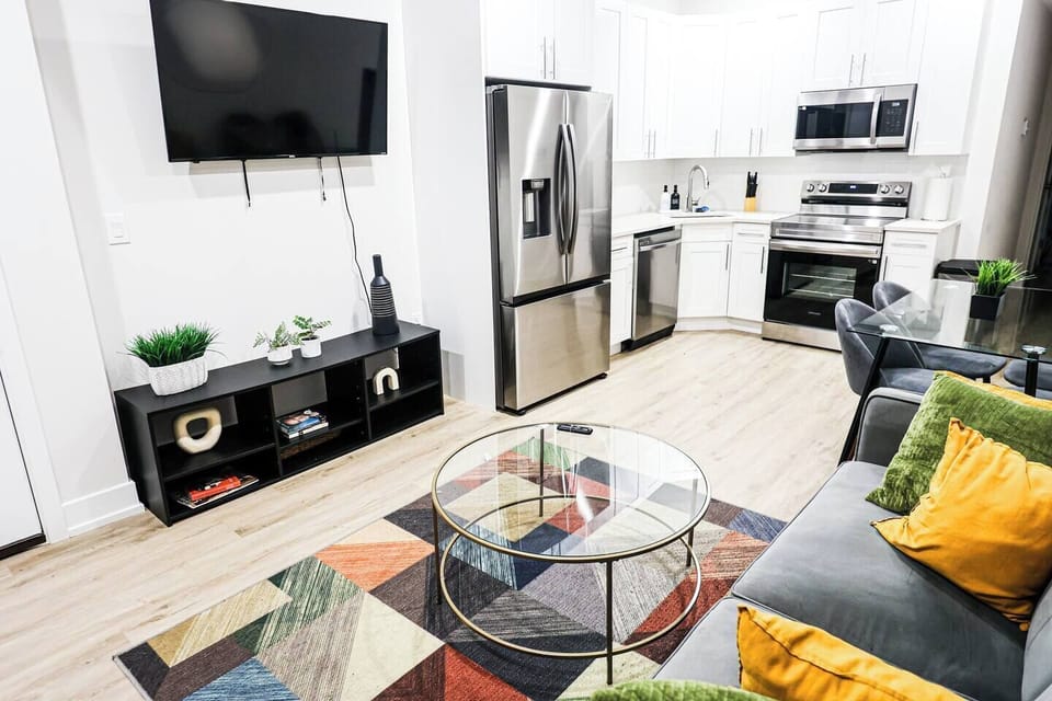 A bright and airy living area with quality furniture.

