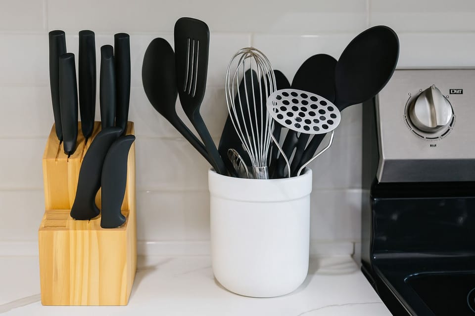 Fully equipped kitchen perfect for cooking simple meals during your stay.