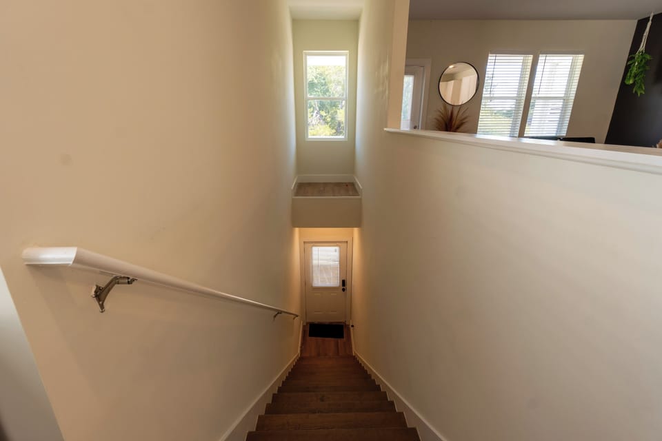 Comfortable stairs lead you to your peaceful retreat above