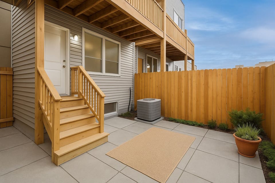 A serene outdoor space to unwind after exploring the city.