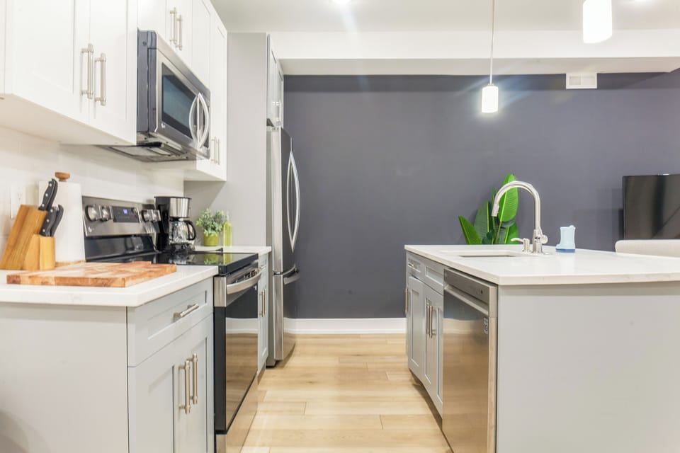 A clean, well-organized kitchen for your cooking needs.


