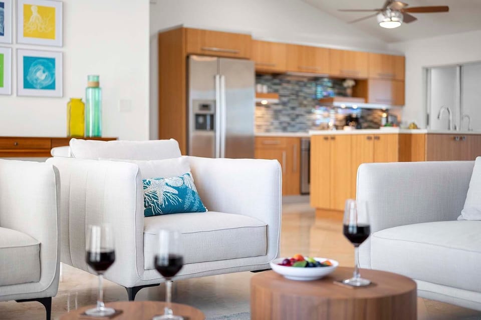 Living Room and Kitchen Is Featuring an Open Living Floor Plan
