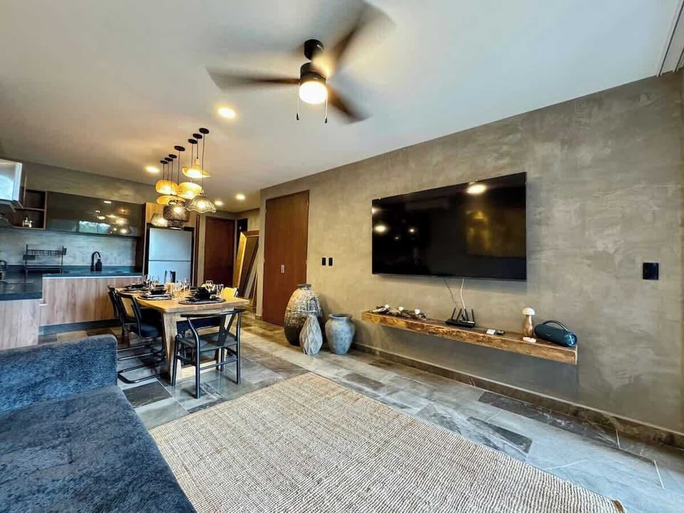 Living Room with 75 inch Smart TV