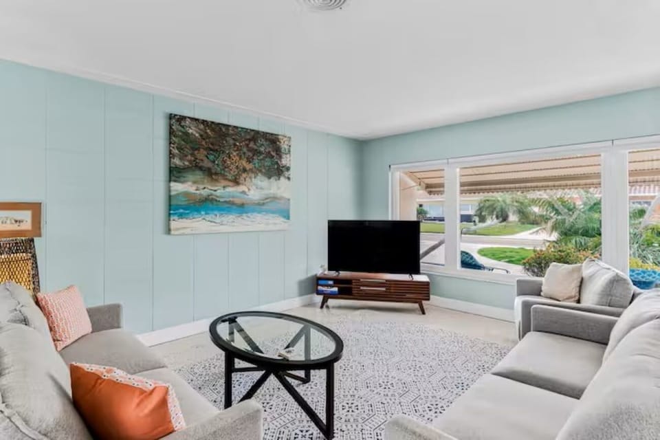 Living room with smart TV