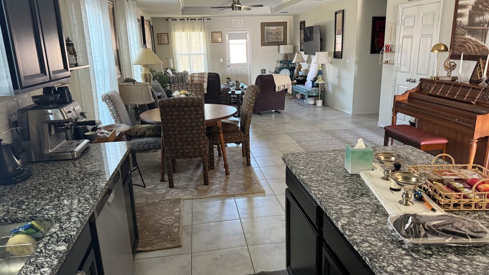 Kitchen open to the open floor plan
