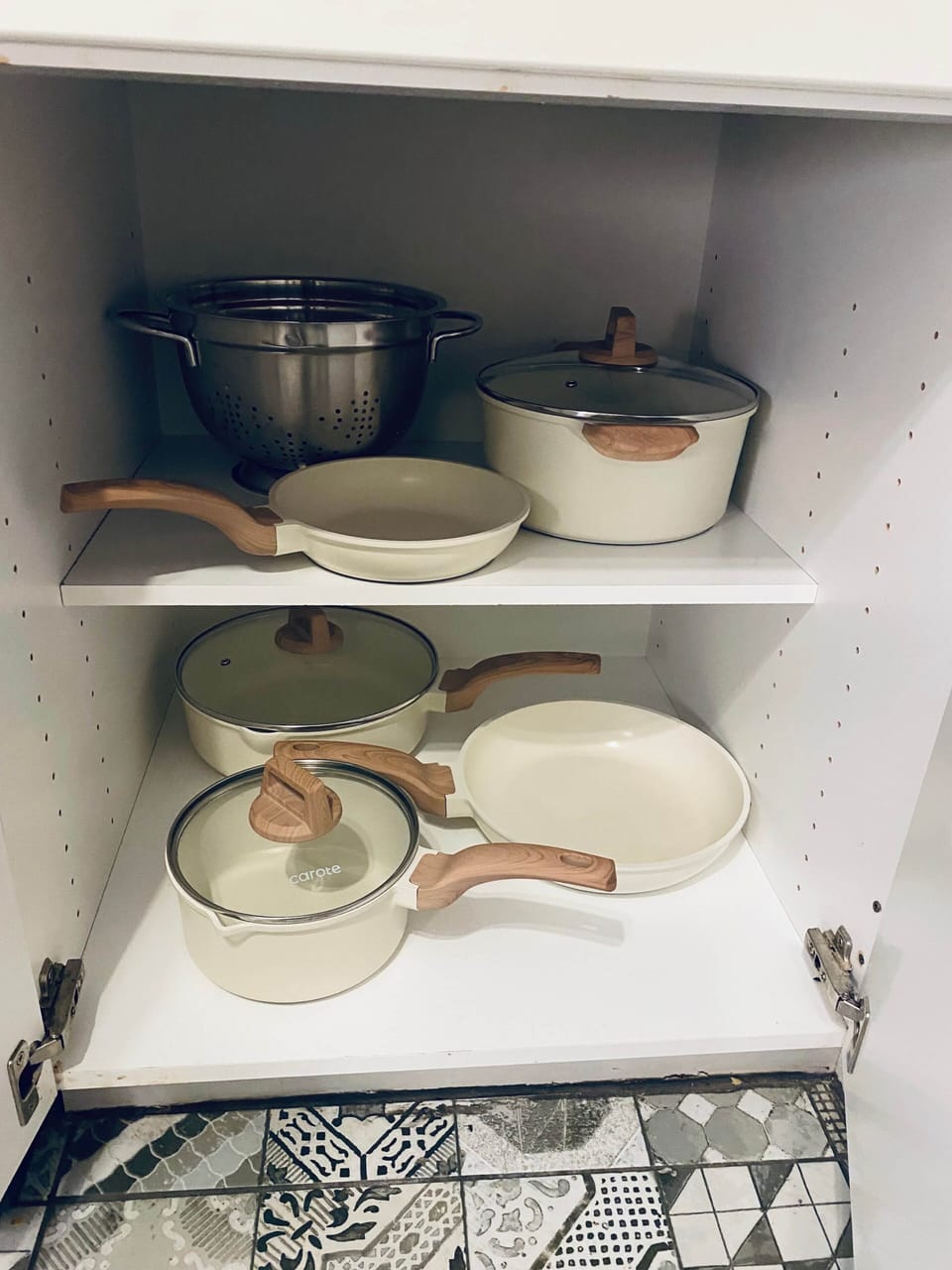 Cookware set, ready for any meal prep.