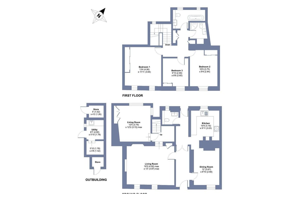 The floor plan at Mariner's Cottage, Cornwall