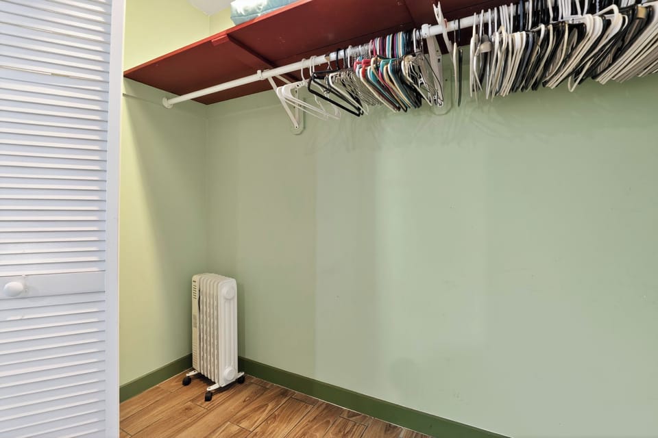 Large closets throughout the house for comfort during your stay.