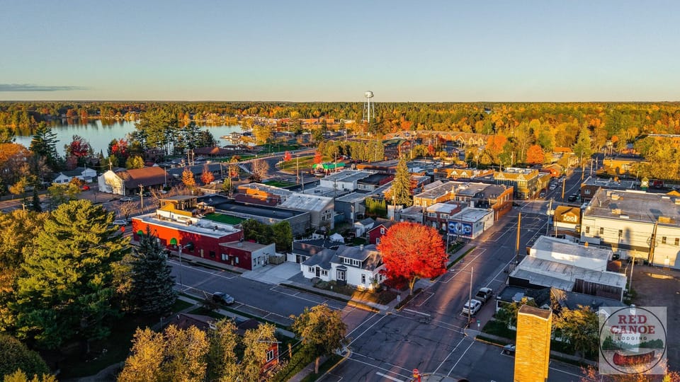 Aerial view capturing The Landmark’s prominent location and peaceful surroundings.
