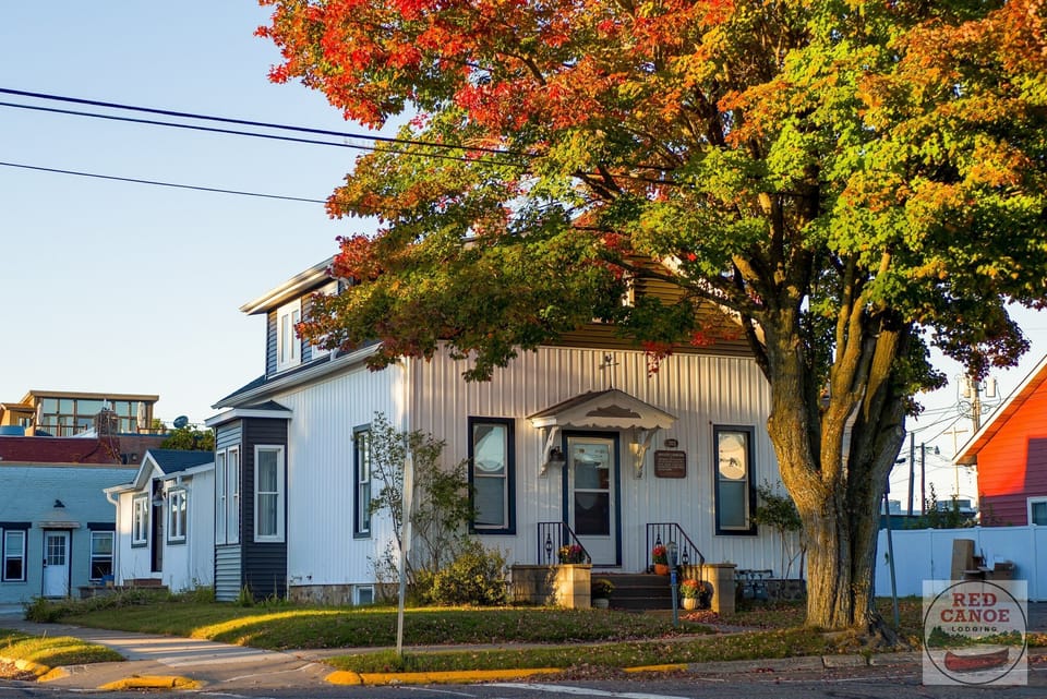 Welcome to The Landmark — an elegant Northwoods getaway blending modern comfort with timeless character.