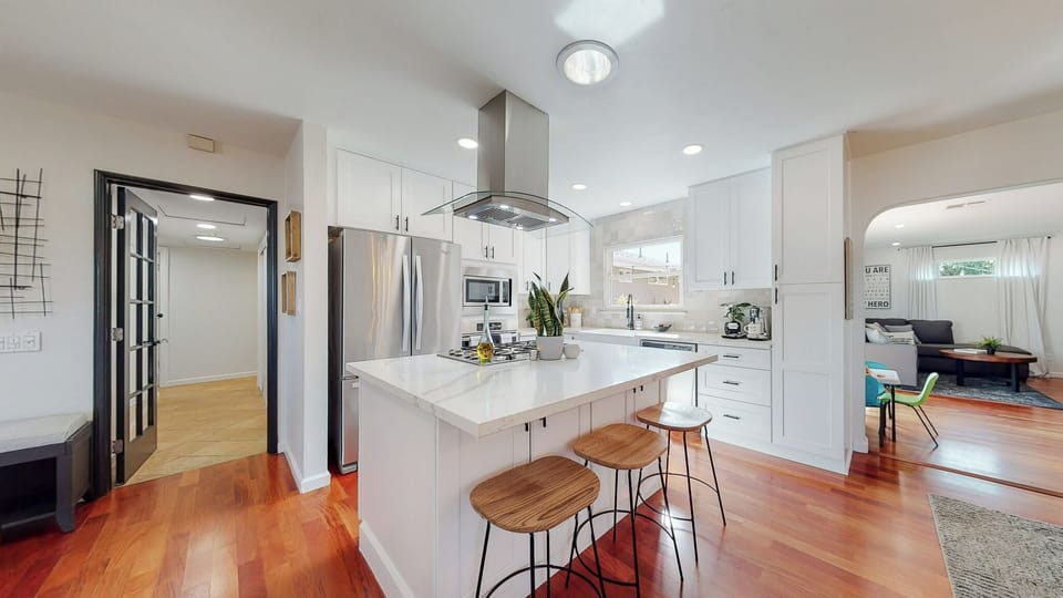 Kitchen with seamless access to the living room