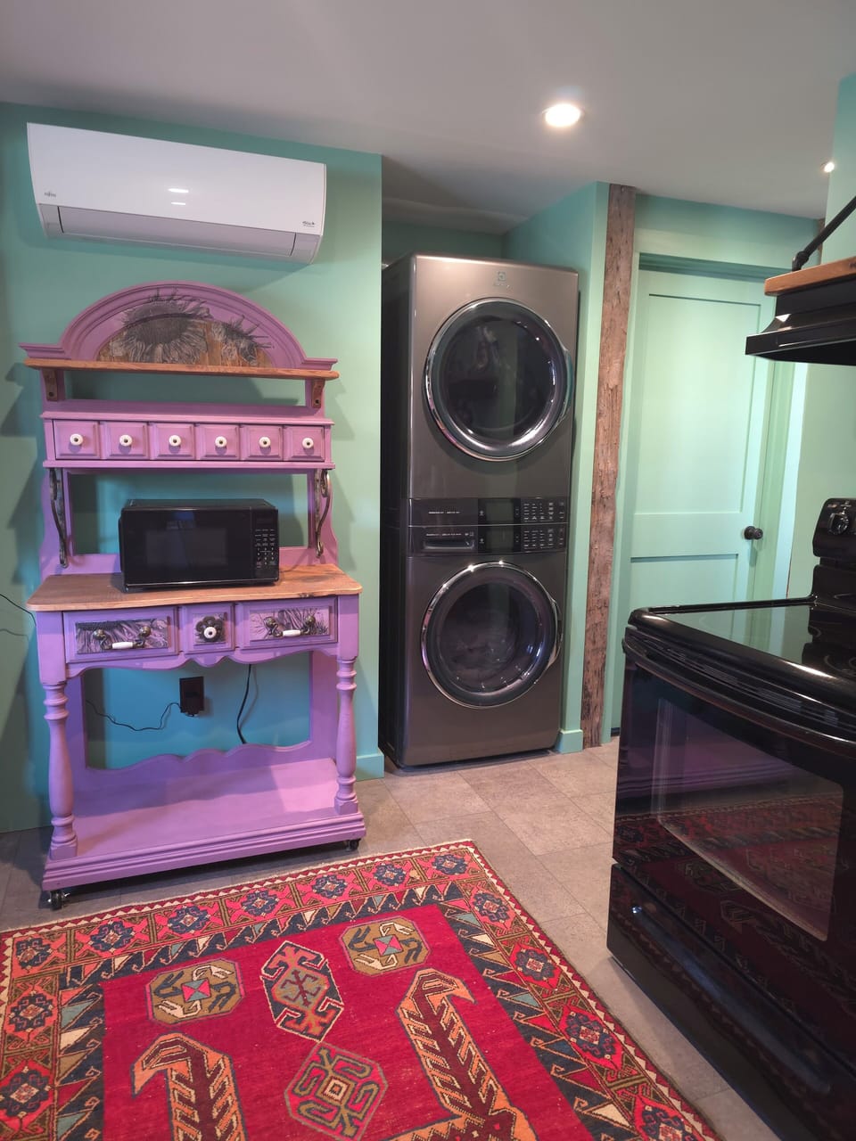 Very quiet full size laundry, bathroom on the first and second floor.