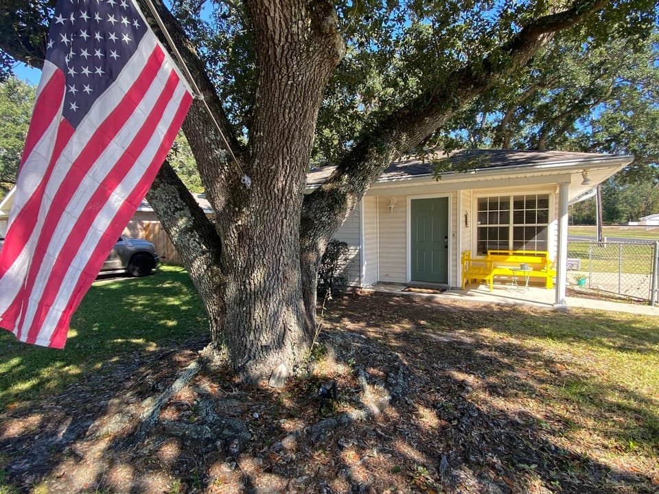 Flag and Bench