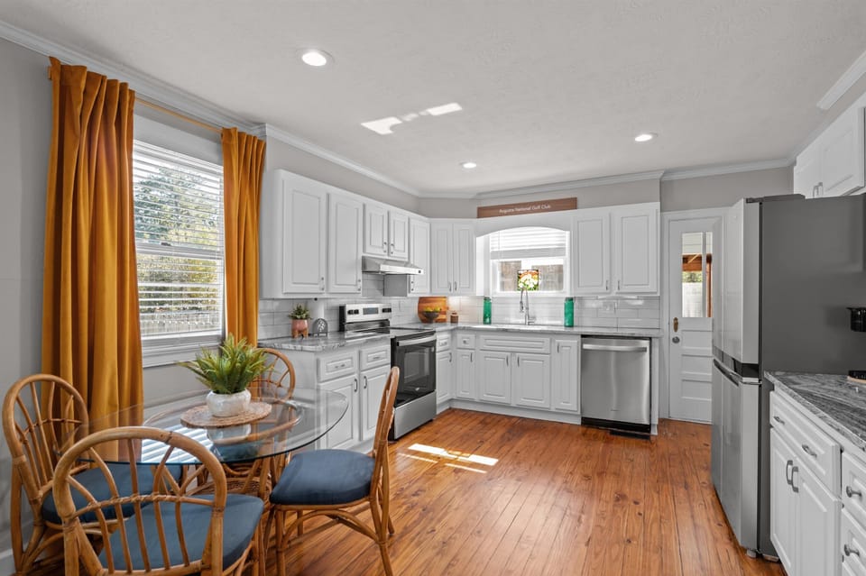 fully renovated kitchen with eat-in dining nook 