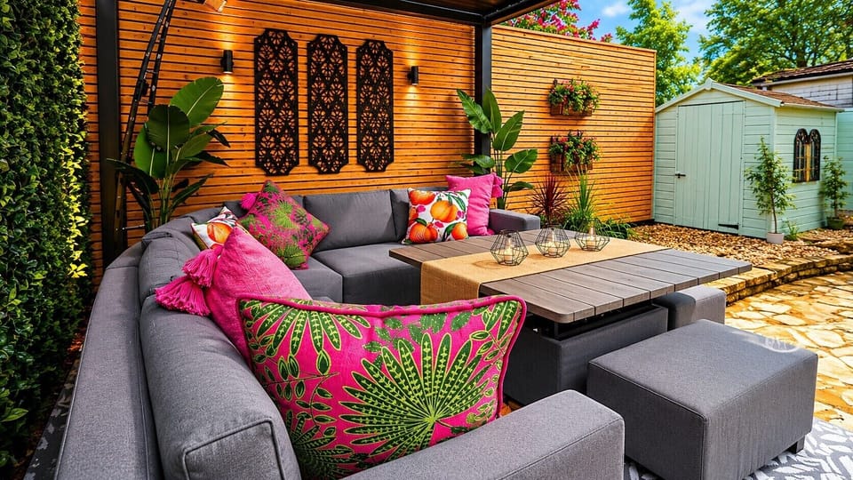 Beautiful garden with outdoor dining space