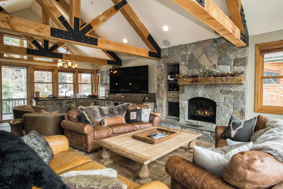 Get cozy next to the gas fireplace