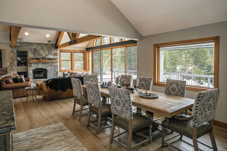 Generous dining for eight