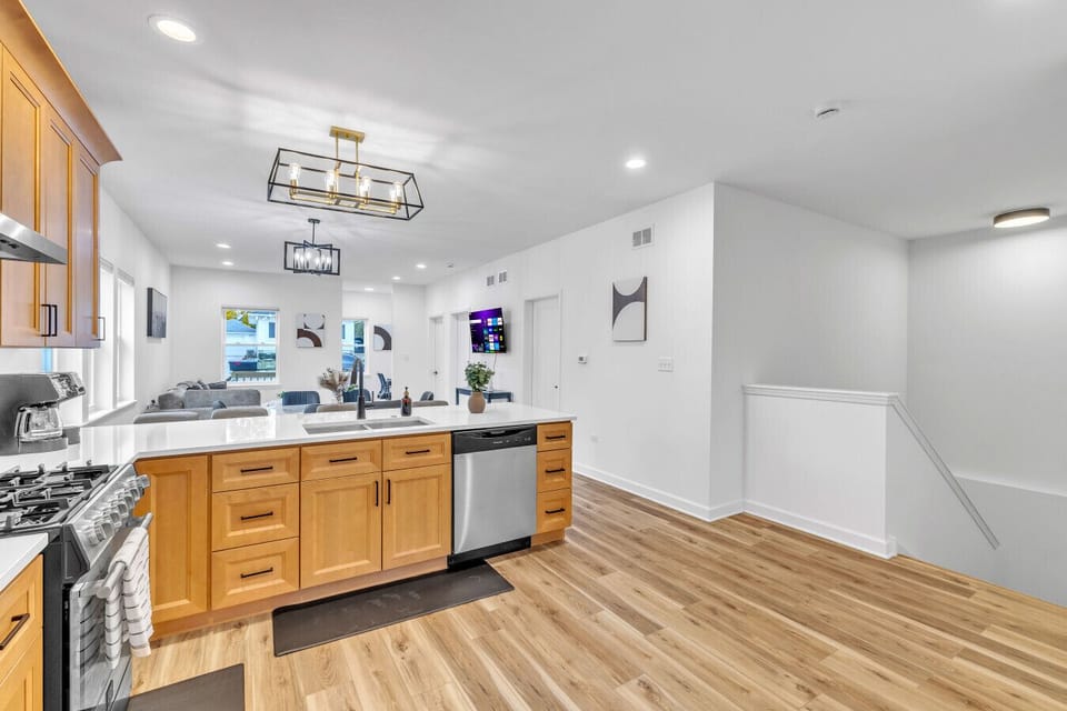 Well-stocked kitchen offering comfort and practicality