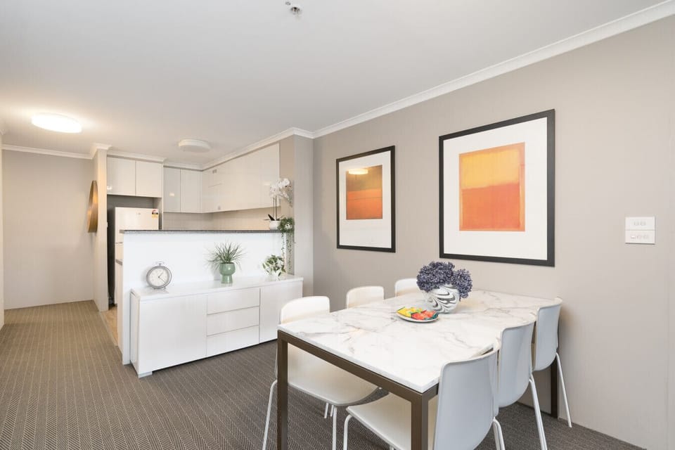 Simple, modern dining nook designed for easy meals and relaxed mornings.