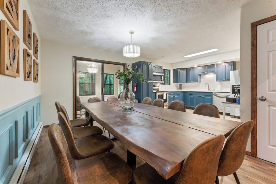 Large dining room table with a spot for everyone!