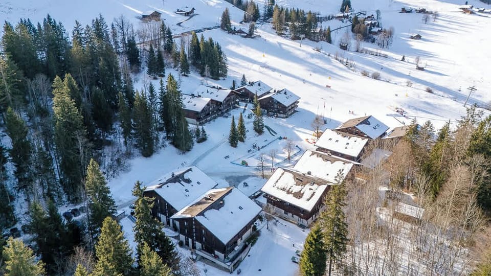 Aerial winter view of the Ferienzentrum
