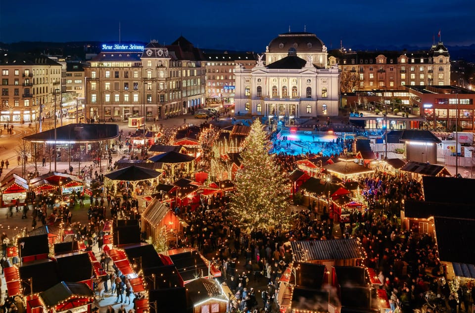 Festive Zurich Christmas market atmosphere